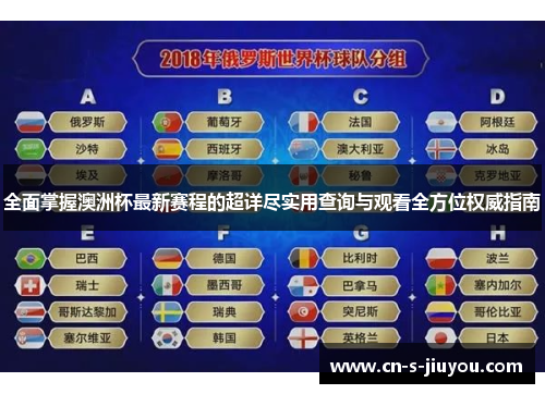 全面掌握澳洲杯最新赛程的超详尽实用查询与观看全方位权威指南